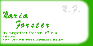maria forster business card
